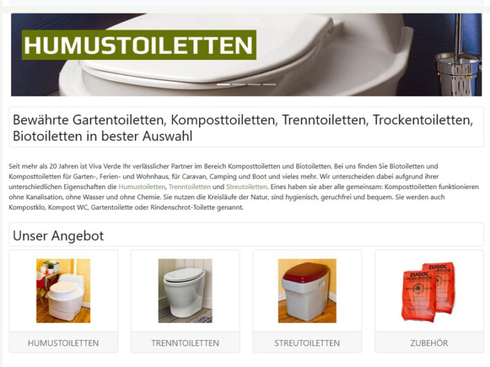 Bild website humustoiletten.de